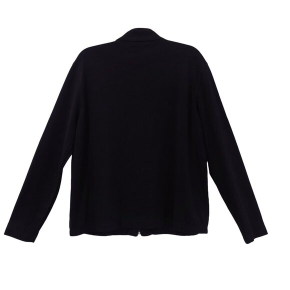 Chico's Design Full Zip Sweater Size 2 Black Tencel Blend Mock Neck Long Sleeve - Picture 8 of 11